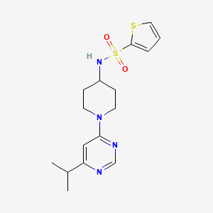 molecular formula C16H22N4O2S2 B7060905 N-[1-(6-propan-2-ylpyrimidin-4-yl)piperidin-4-yl]thiophene-2-sulfonamide 