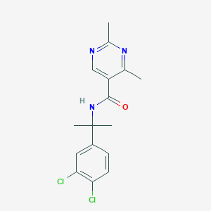molecular formula C16H17Cl2N3O B7060921 N-[2-(3,4-dichlorophenyl)propan-2-yl]-2,4-dimethylpyrimidine-5-carboxamide 