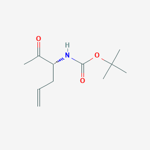 molecular formula C11H19NO3 B070611 Tert-butyl N-[(3R)-2-oxohex-5-en-3-yl]carbamate CAS No. 173423-97-7