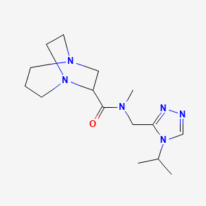 molecular formula C15H26N6O B7061196 N-methyl-N-[(4-propan-2-yl-1,2,4-triazol-3-yl)methyl]-1,5-diazabicyclo[3.2.2]nonane-6-carboxamide 