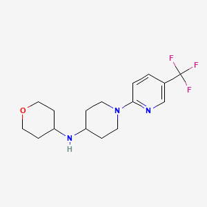 molecular formula C16H22F3N3O B7061228 N-(oxan-4-yl)-1-[5-(trifluoromethyl)pyridin-2-yl]piperidin-4-amine 