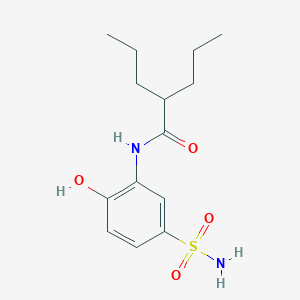 molecular formula C14H22N2O4S B7061258 N-(2-hydroxy-5-sulfamoylphenyl)-2-propylpentanamide 
