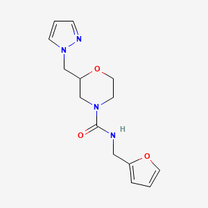 molecular formula C14H18N4O3 B7061445 N-(furan-2-ylmethyl)-2-(pyrazol-1-ylmethyl)morpholine-4-carboxamide 