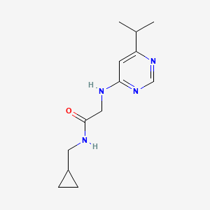 molecular formula C13H20N4O B7061555 N-(cyclopropylmethyl)-2-[(6-propan-2-ylpyrimidin-4-yl)amino]acetamide 