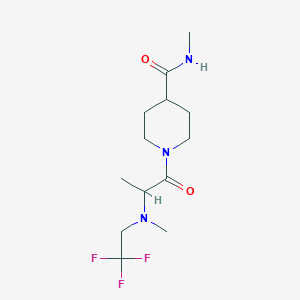 molecular formula C13H22F3N3O2 B7061626 N-methyl-1-[2-[methyl(2,2,2-trifluoroethyl)amino]propanoyl]piperidine-4-carboxamide 