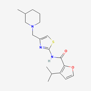 molecular formula C18H25N3O2S B7061664 N-[4-[(3-methylpiperidin-1-yl)methyl]-1,3-thiazol-2-yl]-3-propan-2-ylfuran-2-carboxamide 