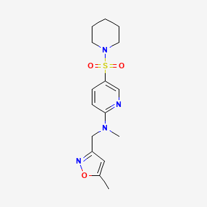 molecular formula C16H22N4O3S B7061695 N-methyl-N-[(5-methyl-1,2-oxazol-3-yl)methyl]-5-piperidin-1-ylsulfonylpyridin-2-amine 
