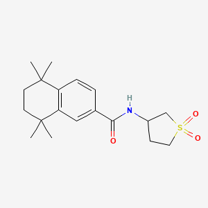 molecular formula C19H27NO3S B7061698 N-(1,1-dioxothiolan-3-yl)-5,5,8,8-tetramethyl-6,7-dihydronaphthalene-2-carboxamide 