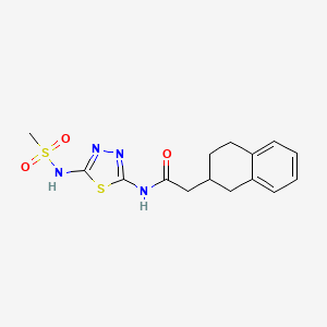 molecular formula C15H18N4O3S2 B7061760 N-[5-(methanesulfonamido)-1,3,4-thiadiazol-2-yl]-2-(1,2,3,4-tetrahydronaphthalen-2-yl)acetamide 