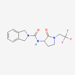 molecular formula C15H16F3N3O2 B7061768 N-[2-oxo-1-(2,2,2-trifluoroethyl)pyrrolidin-3-yl]-1,3-dihydroisoindole-2-carboxamide 