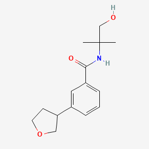 molecular formula C15H21NO3 B7061776 N-(1-hydroxy-2-methylpropan-2-yl)-3-(oxolan-3-yl)benzamide 