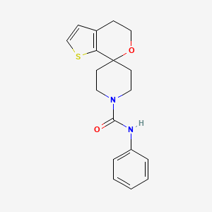 molecular formula C18H20N2O2S B7061895 N-phenylspiro[4,5-dihydrothieno[2,3-c]pyran-7,4'-piperidine]-1'-carboxamide 