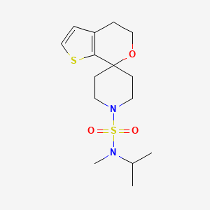 molecular formula C15H24N2O3S2 B7061944 N-methyl-N-propan-2-ylspiro[4,5-dihydrothieno[2,3-c]pyran-7,4'-piperidine]-1'-sulfonamide 