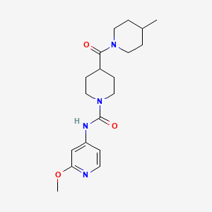 molecular formula C19H28N4O3 B7062054 N-(2-methoxypyridin-4-yl)-4-(4-methylpiperidine-1-carbonyl)piperidine-1-carboxamide 
