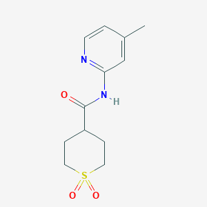 molecular formula C12H16N2O3S B7062135 N-(4-methylpyridin-2-yl)-1,1-dioxothiane-4-carboxamide 