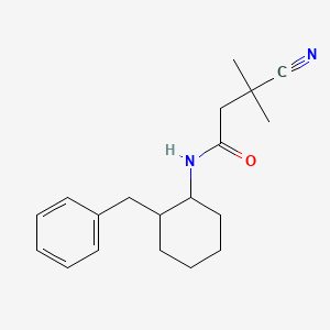 molecular formula C19H26N2O B7062229 N-(2-benzylcyclohexyl)-3-cyano-3-methylbutanamide 