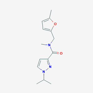 molecular formula C14H19N3O2 B7062330 N-methyl-N-[(5-methylfuran-2-yl)methyl]-1-propan-2-ylpyrazole-3-carboxamide 