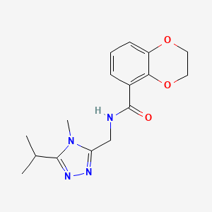 molecular formula C16H20N4O3 B7062433 N-[(4-methyl-5-propan-2-yl-1,2,4-triazol-3-yl)methyl]-2,3-dihydro-1,4-benzodioxine-5-carboxamide 