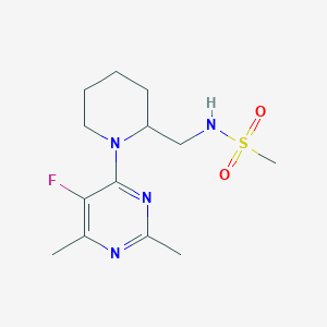 molecular formula C13H21FN4O2S B7062444 N-[[1-(5-fluoro-2,6-dimethylpyrimidin-4-yl)piperidin-2-yl]methyl]methanesulfonamide 