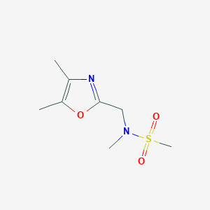 molecular formula C8H14N2O3S B7062474 N-[(4,5-dimethyl-1,3-oxazol-2-yl)methyl]-N-methylmethanesulfonamide 