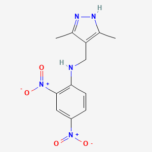 molecular formula C12H13N5O4 B7062490 N-[(3,5-dimethyl-1H-pyrazol-4-yl)methyl]-2,4-dinitroaniline 