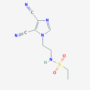 molecular formula C9H11N5O2S B7062523 N-[2-(4,5-dicyanoimidazol-1-yl)ethyl]ethanesulfonamide 