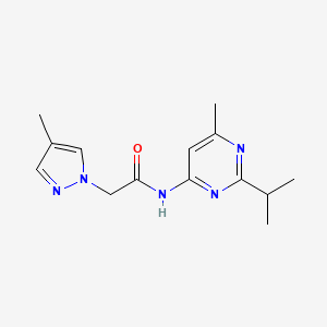 molecular formula C14H19N5O B7062527 N-(6-methyl-2-propan-2-ylpyrimidin-4-yl)-2-(4-methylpyrazol-1-yl)acetamide 