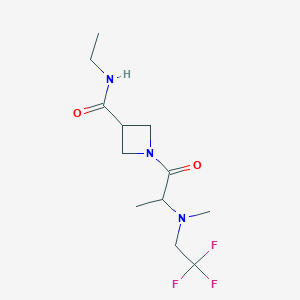molecular formula C12H20F3N3O2 B7062555 N-ethyl-1-[2-[methyl(2,2,2-trifluoroethyl)amino]propanoyl]azetidine-3-carboxamide 