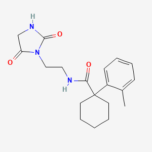 molecular formula C19H25N3O3 B7062579 N-[2-(2,5-dioxoimidazolidin-1-yl)ethyl]-1-(2-methylphenyl)cyclohexane-1-carboxamide 