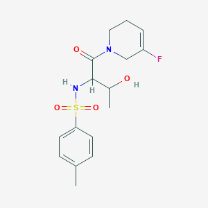 molecular formula C16H21FN2O4S B7062598 N-[1-(5-fluoro-3,6-dihydro-2H-pyridin-1-yl)-3-hydroxy-1-oxobutan-2-yl]-4-methylbenzenesulfonamide 