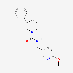 molecular formula C20H25N3O2 B7062642 N-[(6-methoxypyridin-3-yl)methyl]-3-methyl-3-phenylpiperidine-1-carboxamide 
