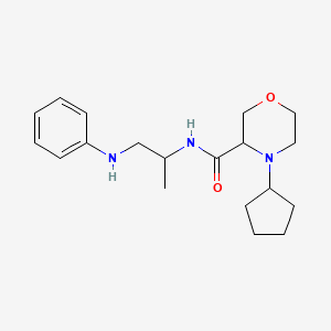 molecular formula C19H29N3O2 B7062678 N-(1-anilinopropan-2-yl)-4-cyclopentylmorpholine-3-carboxamide 