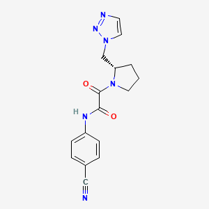 molecular formula C16H16N6O2 B7062769 N-(4-cyanophenyl)-2-oxo-2-[(2S)-2-(triazol-1-ylmethyl)pyrrolidin-1-yl]acetamide 