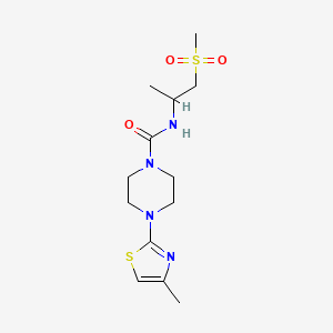 molecular formula C13H22N4O3S2 B7062844 N-(1-methylsulfonylpropan-2-yl)-4-(4-methyl-1,3-thiazol-2-yl)piperazine-1-carboxamide 