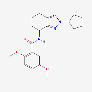 molecular formula C21H27N3O3 B7063057 N-(2-cyclopentyl-4,5,6,7-tetrahydroindazol-7-yl)-2,5-dimethoxybenzamide 