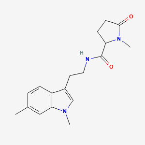 molecular formula C18H23N3O2 B7063083 N-[2-(1,6-dimethylindol-3-yl)ethyl]-1-methyl-5-oxopyrrolidine-2-carboxamide 