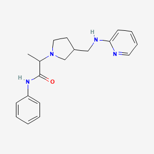 molecular formula C19H24N4O B7063097 N-phenyl-2-[3-[(pyridin-2-ylamino)methyl]pyrrolidin-1-yl]propanamide 
