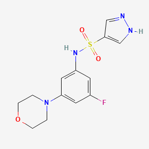 molecular formula C13H15FN4O3S B7063307 N-(3-fluoro-5-morpholin-4-ylphenyl)-1H-pyrazole-4-sulfonamide 