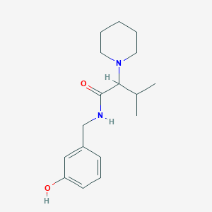 molecular formula C17H26N2O2 B7063330 N-[(3-hydroxyphenyl)methyl]-3-methyl-2-piperidin-1-ylbutanamide 