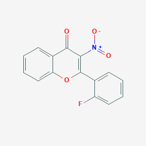 molecular formula C15H8FNO4 B070634 2-(2-Fluorophenyl)-3-nitrochromen-4-one CAS No. 187585-44-0