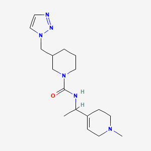 molecular formula C17H28N6O B7063430 N-[1-(1-methyl-3,6-dihydro-2H-pyridin-4-yl)ethyl]-3-(triazol-1-ylmethyl)piperidine-1-carboxamide 
