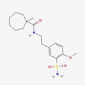 molecular formula C18H28N2O4S B7063439 N-[2-(4-methoxy-3-sulfamoylphenyl)ethyl]-1-methylcycloheptane-1-carboxamide 