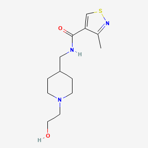 molecular formula C13H21N3O2S B7063528 N-[[1-(2-hydroxyethyl)piperidin-4-yl]methyl]-3-methyl-1,2-thiazole-4-carboxamide 