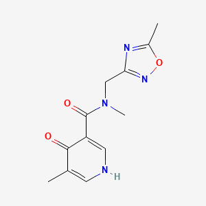 molecular formula C12H14N4O3 B7063554 N,5-dimethyl-N-[(5-methyl-1,2,4-oxadiazol-3-yl)methyl]-4-oxo-1H-pyridine-3-carboxamide 