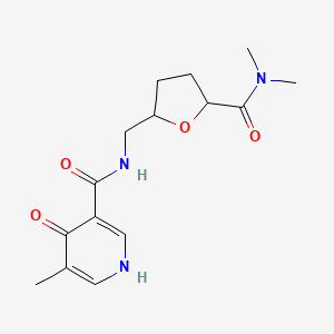 molecular formula C15H21N3O4 B7063559 N-[[5-(dimethylcarbamoyl)oxolan-2-yl]methyl]-5-methyl-4-oxo-1H-pyridine-3-carboxamide 