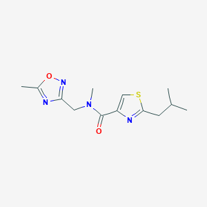 molecular formula C13H18N4O2S B7063564 N-methyl-N-[(5-methyl-1,2,4-oxadiazol-3-yl)methyl]-2-(2-methylpropyl)-1,3-thiazole-4-carboxamide 