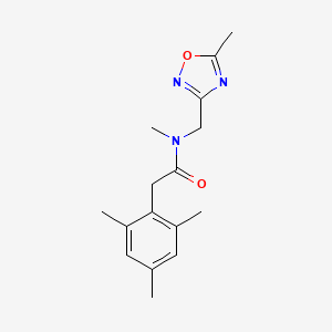 molecular formula C16H21N3O2 B7063570 N-methyl-N-[(5-methyl-1,2,4-oxadiazol-3-yl)methyl]-2-(2,4,6-trimethylphenyl)acetamide 