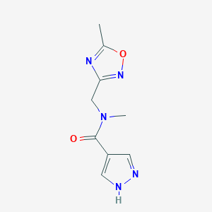 molecular formula C9H11N5O2 B7063577 N-methyl-N-[(5-methyl-1,2,4-oxadiazol-3-yl)methyl]-1H-pyrazole-4-carboxamide 