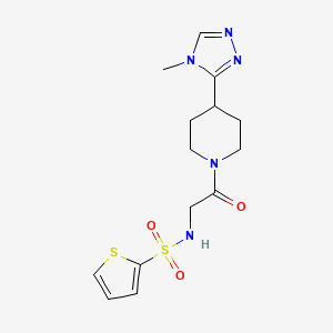 molecular formula C14H19N5O3S2 B7063592 N-[2-[4-(4-methyl-1,2,4-triazol-3-yl)piperidin-1-yl]-2-oxoethyl]thiophene-2-sulfonamide 