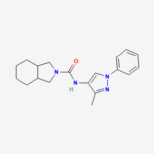 molecular formula C19H24N4O B7063739 N-(3-methyl-1-phenylpyrazol-4-yl)-1,3,3a,4,5,6,7,7a-octahydroisoindole-2-carboxamide 